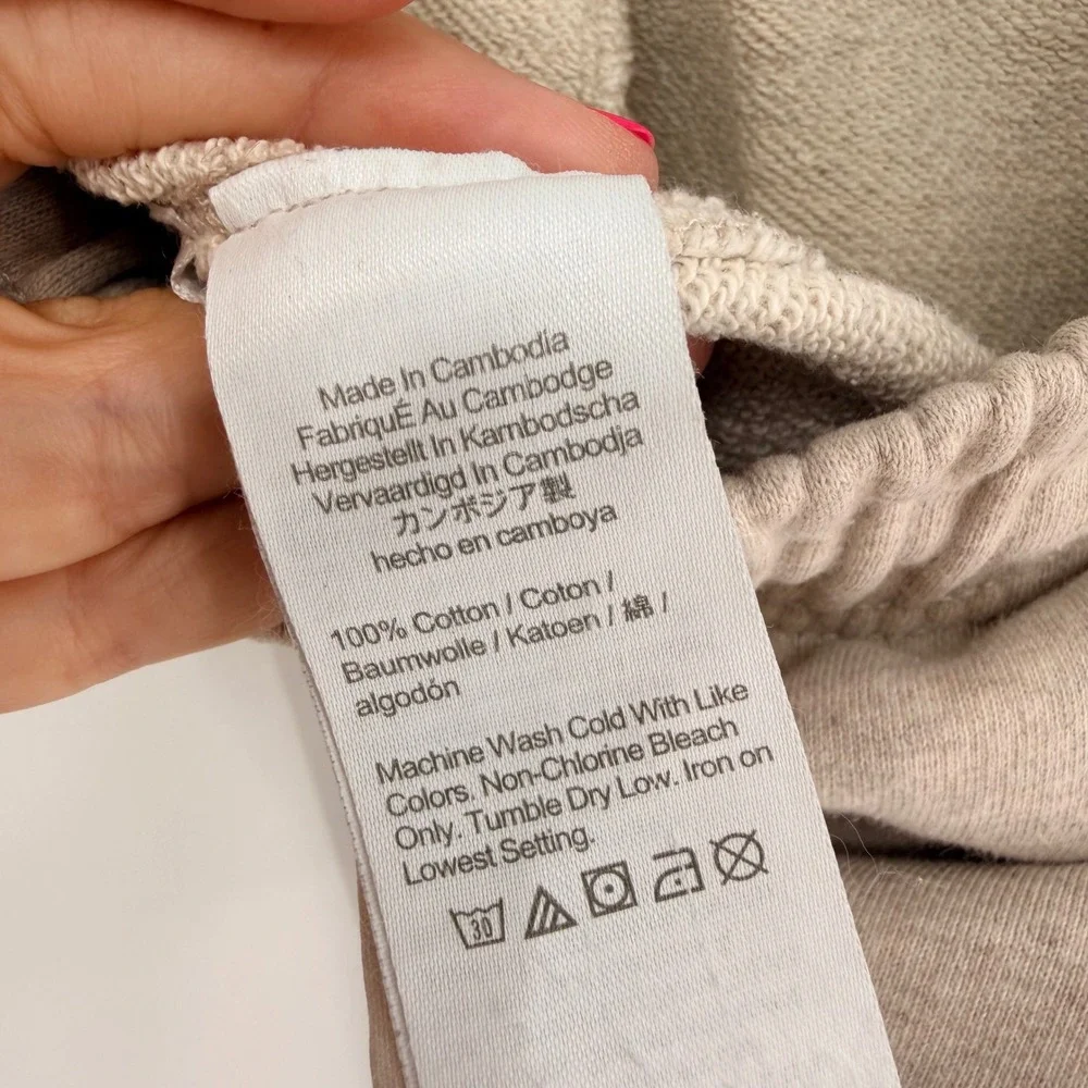 J. Crew Relaxed French Terry Sweatpant Beige Size M Loungewear Comfy Cozy Travel